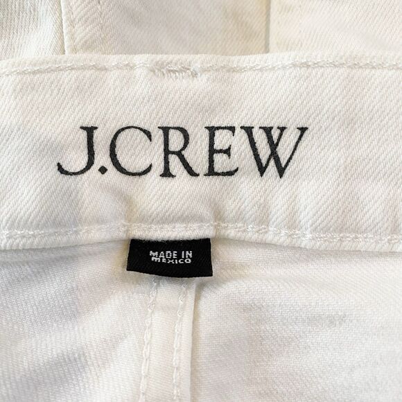 J.CREW Jeans Women 32 Demi Boot Crop High Rise White Stretch 9” Leg‎ Opening - Picture 10 of 11